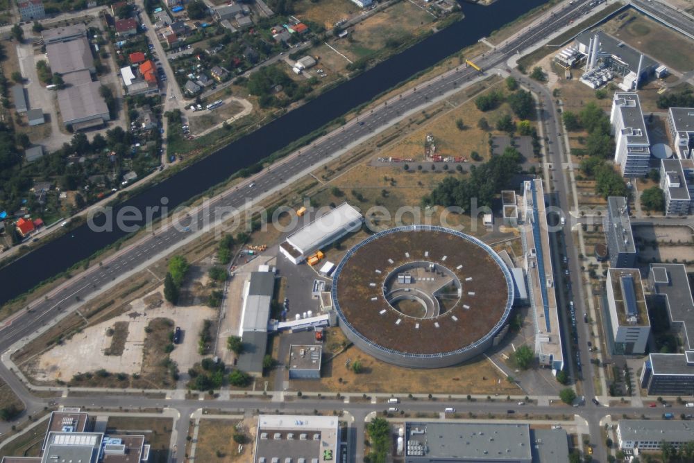 Berlin from the bird's eye view: Research building and office complex Elektronen- Speicherring BESSY - Synchrotronstrahlungsquelle in the district Adlershof in Berlin, Germany