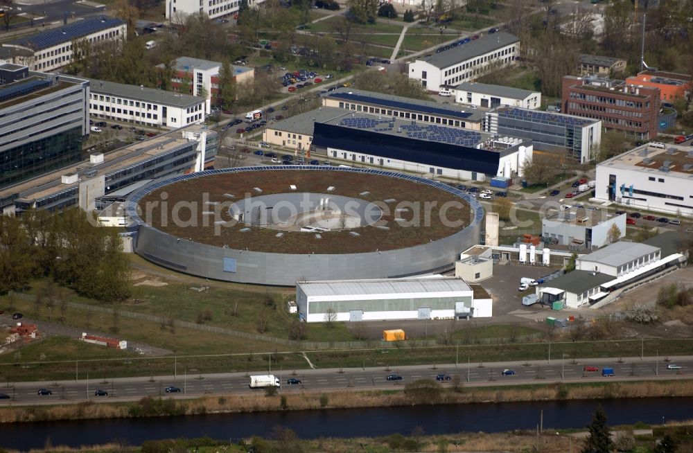 Berlin from the bird's eye view: Research building and office complex Elektronen- Speicherring BESSY - Synchrotronstrahlungsquelle in the district Adlershof in Berlin, Germany