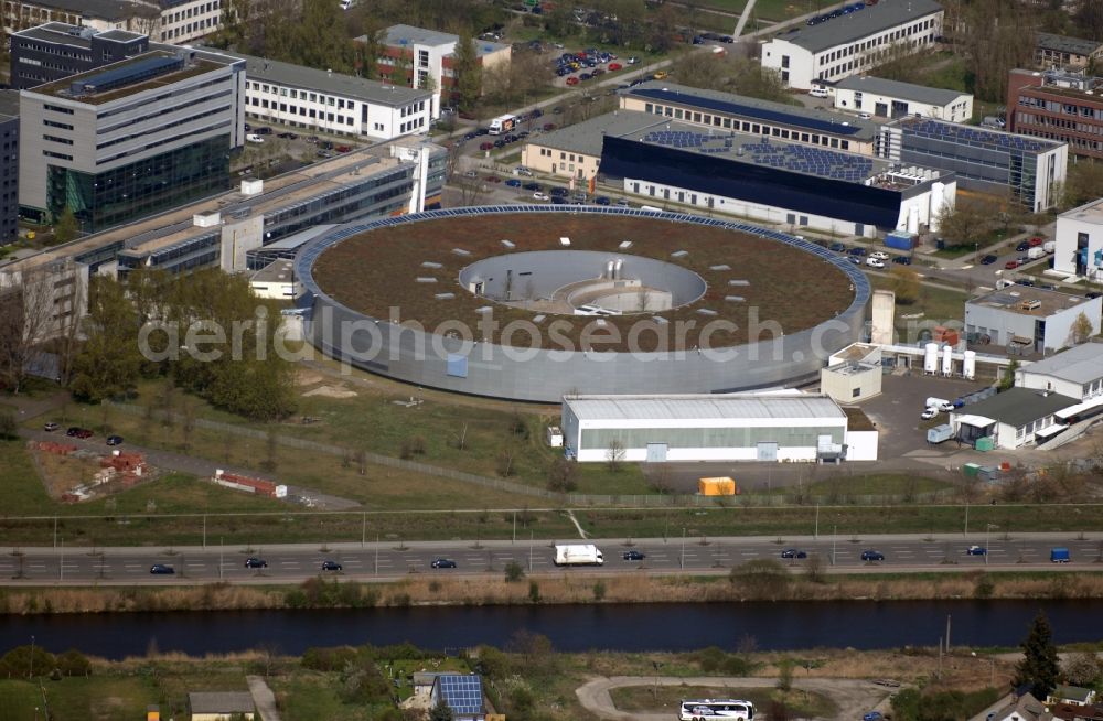 Aerial image Berlin - Research building and office complex Elektronen- Speicherring BESSY - Synchrotronstrahlungsquelle in the district Adlershof in Berlin, Germany