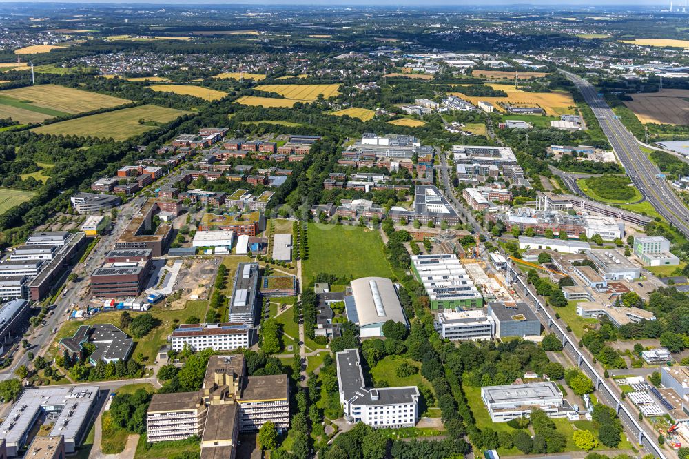 Dortmund from the bird's eye view: Research building and office complex on Emil-Figge-Strasse on Technologiezentrum Dortmund in Dortmund in the state North Rhine-Westphalia, Germany