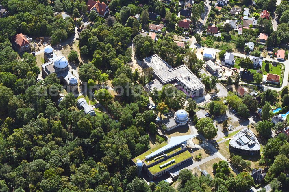 Aerial image Potsdam - Research building and office complex Leibniz-Institut fuer Astrophysik Potsdam on street An der Sternwarte in the district Babelsberg Nord in Potsdam in the state Brandenburg, Germany