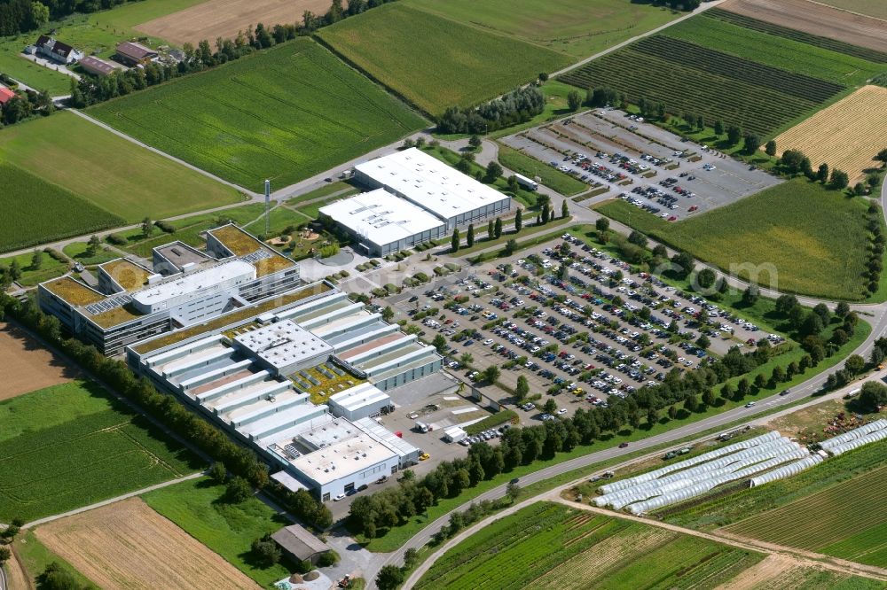 Aerial photograph Untergruppenbach - Research building and office complex of Magna PT B.V. & Co. KG at the Hermann-Hagenmeyer-Strasse in Untergruppenbach in the state Baden-Wurttemberg, Germany