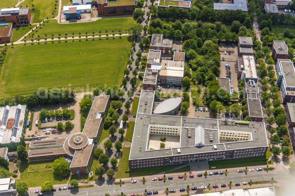 Dortmund from above - Research building and office complex Technologie Zentrum Dortmund on Emil-Figge-Strasse in Dortmund in the state North Rhine-Westphalia, Germany