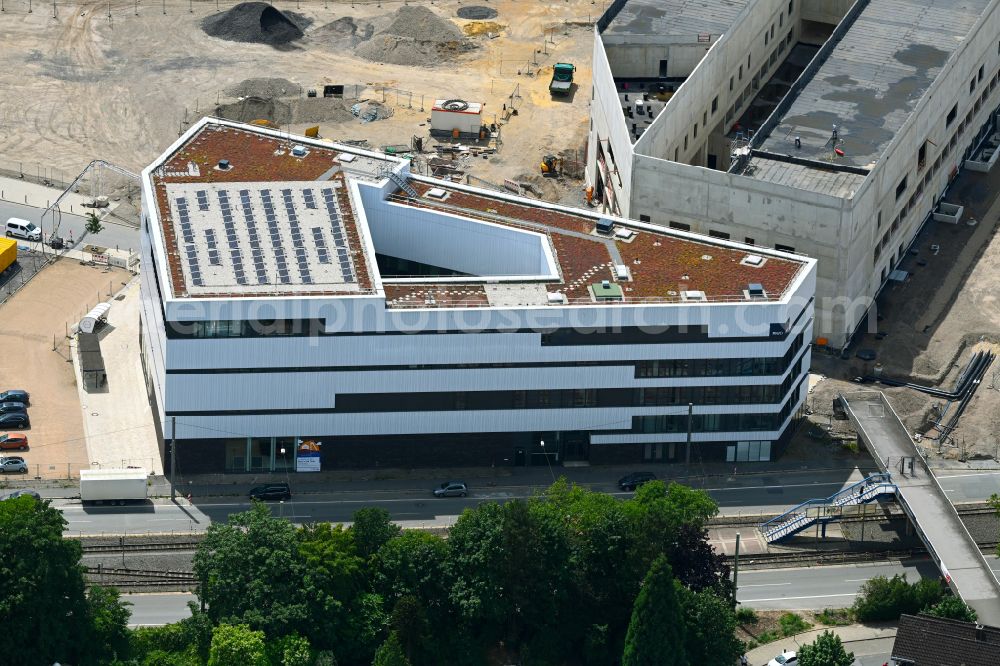 Aerial image Bochum - Research building and office complex Zentrum fuer das Engineering Smarter Produkt-Service Systeme (ZESS) in the district Laer in Bochum at Ruhrgebiet in the state North Rhine-Westphalia, Germany