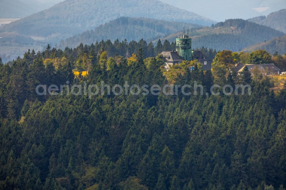 Winterberg from the bird's eye view: Research Building Deutscher Wetterdienst Kahler Asten in Winterberg in the state of North Rhine-Westphalia, Germany