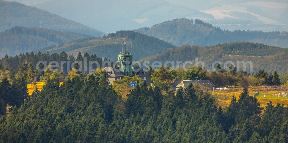 Aerial photograph Winterberg - Research Building Deutscher Wetterdienst Kahler Asten in Winterberg in the state of North Rhine-Westphalia, Germany