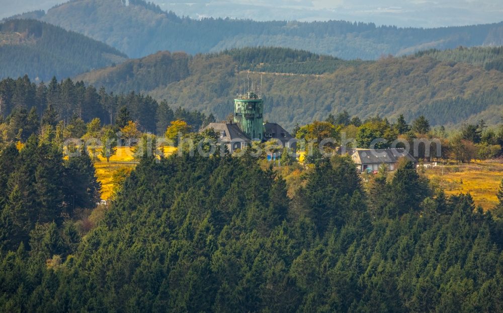 Winterberg from the bird's eye view: Research Building Deutscher Wetterdienst Kahler Asten in Winterberg in the state of North Rhine-Westphalia, Germany