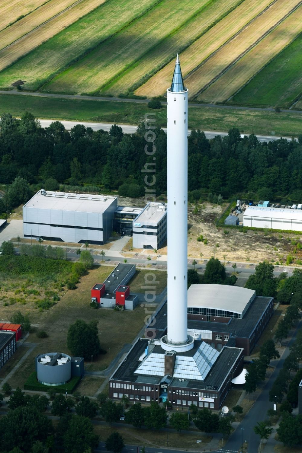 Bremen from the bird's eye view: Research building complex Fallturm in the district Horn-Lehe in Bremen, Germany