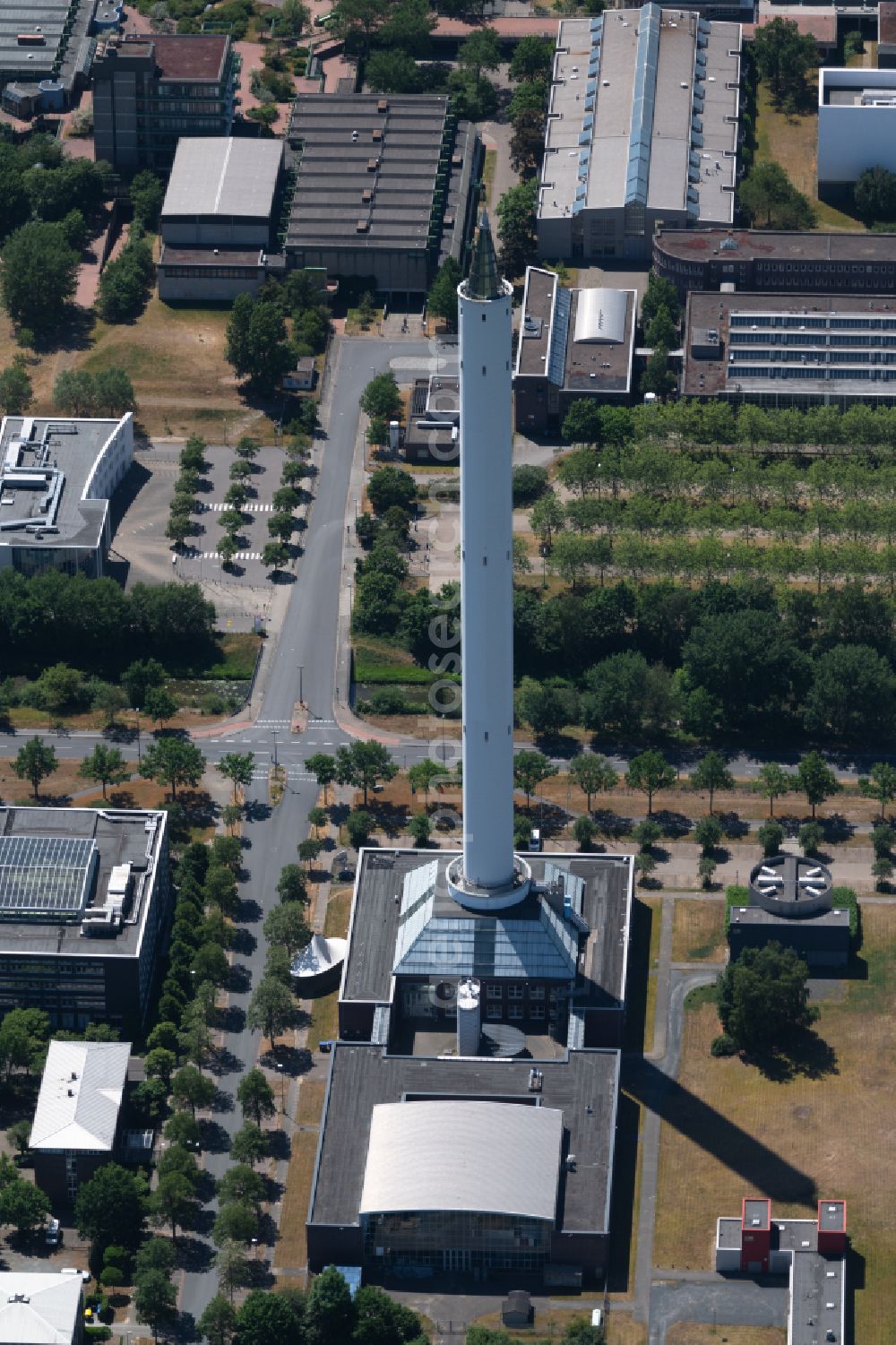 Bremen from the bird's eye view: Research building complex Fallturm in the district Horn-Lehe in Bremen, Germany