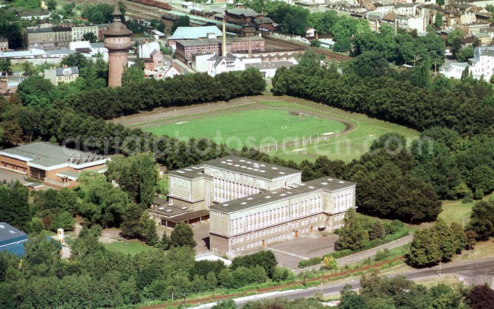 Forst / BRB from the bird's eye view: Forst Stadtbereich am Stadion