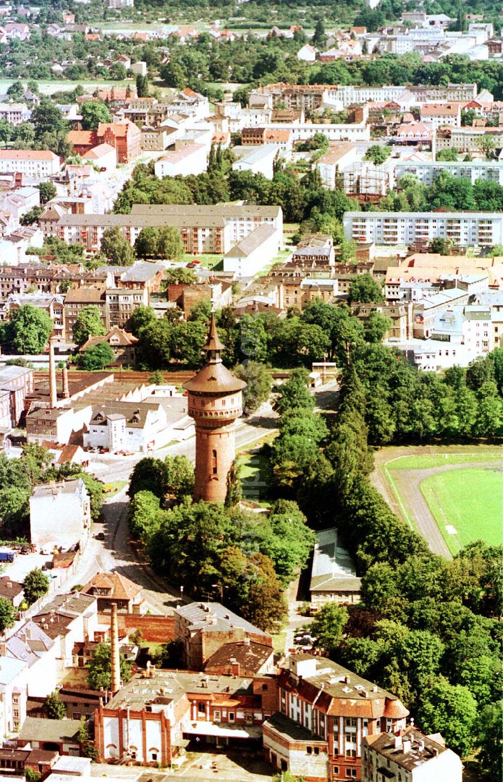 Forst / BRB from above - Forst Stadtbereich mit Wasserturm