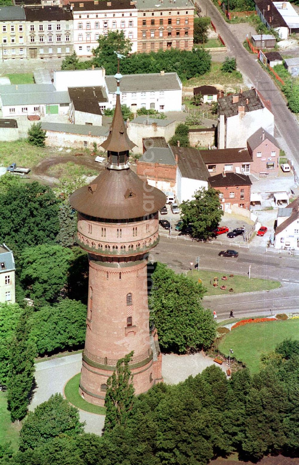 Aerial photograph Forst / BRB - Forst Stadtbereich mit Wasserturm