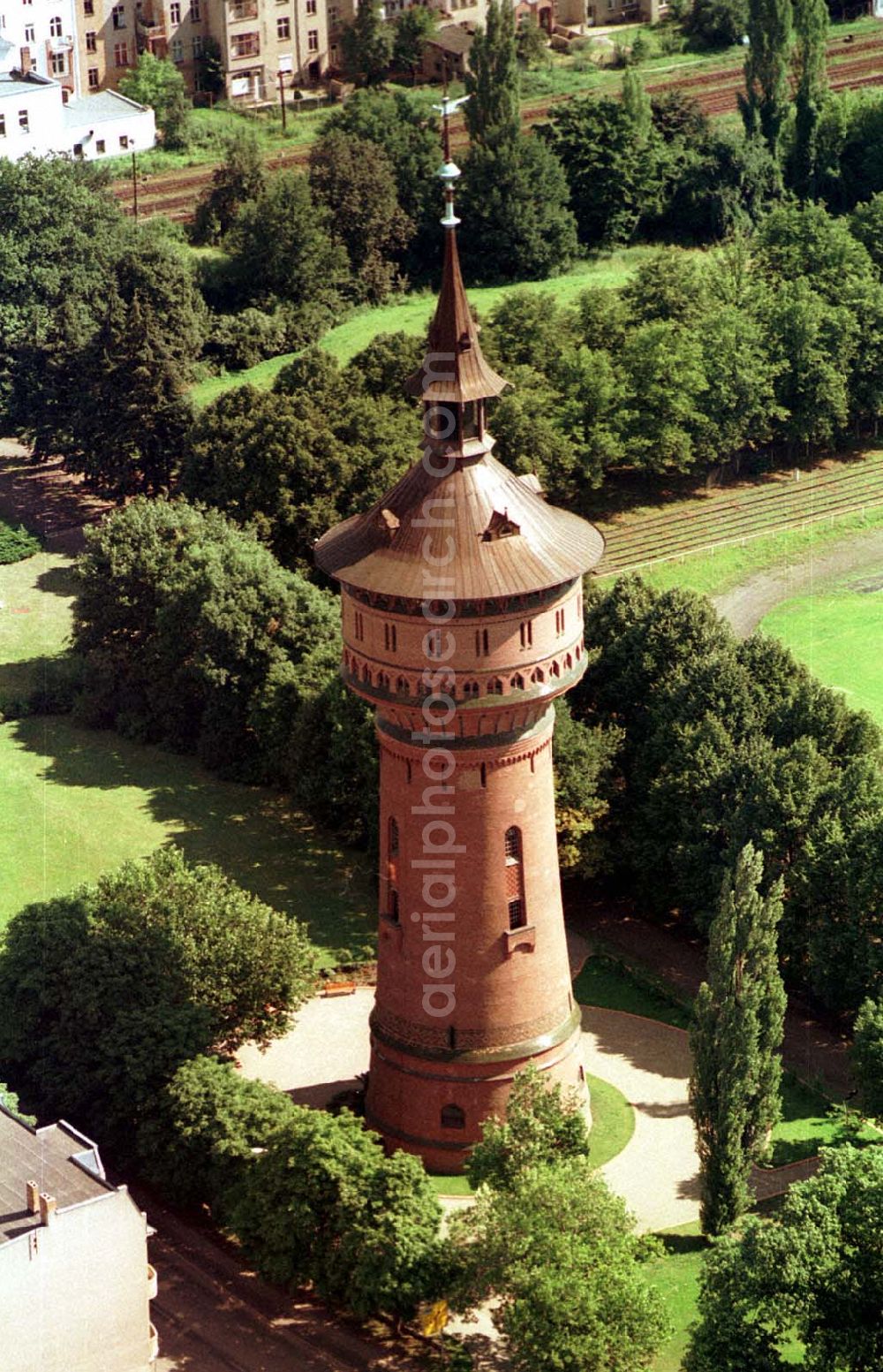 Aerial image Forst / BRB - Forst Stadtbereich mit Wasserturm