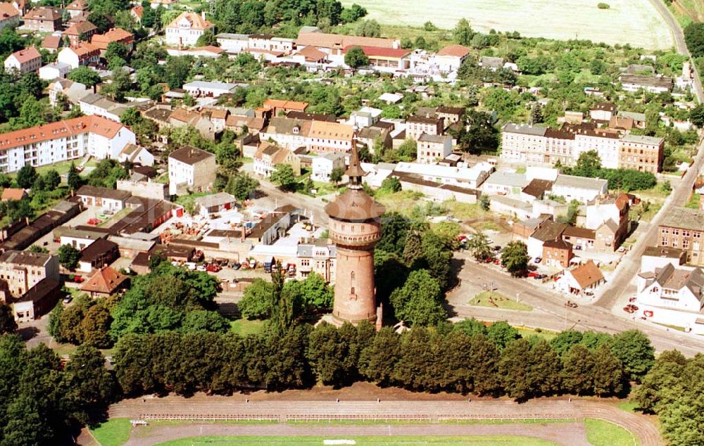 Aerial image Forst / BRB - Forst Stadtbereich mit Wasserturm