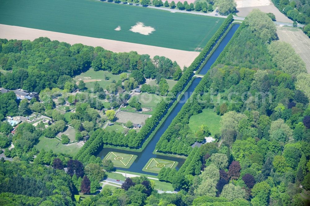 Kleve from above - Park of Forstgarten Kleve on Joseph-Beuys-Allee in Kleve in the state North Rhine-Westphalia, Germany