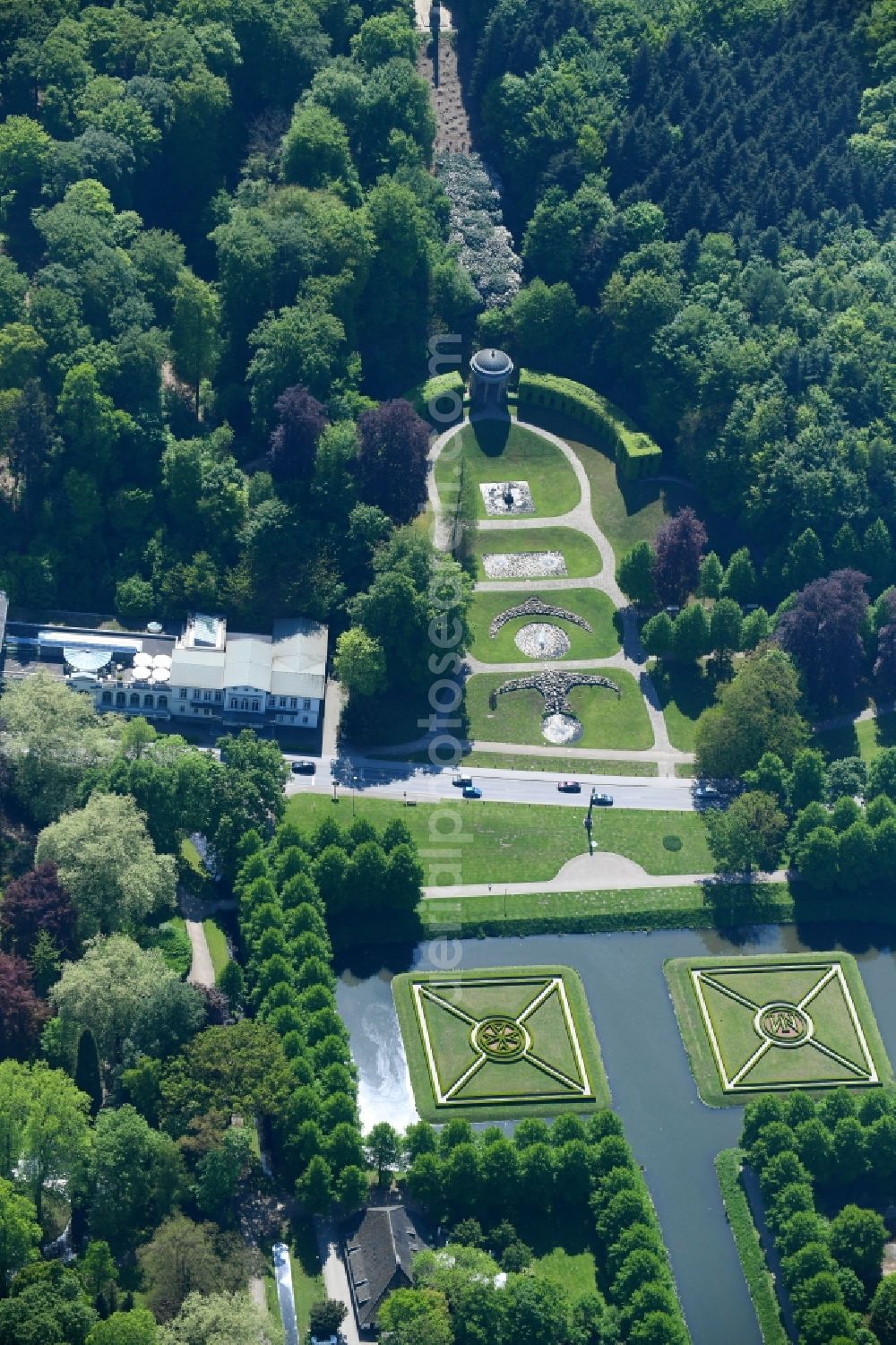 Aerial photograph Kleve - Park of Forstgarten Kleve on Joseph-Beuys-Allee in Kleve in the state North Rhine-Westphalia, Germany