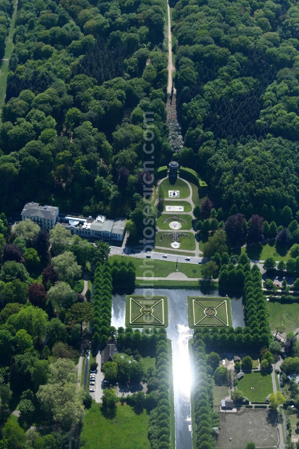 Aerial image Kleve - Park of Forstgarten Kleve on Joseph-Beuys-Allee in Kleve in the state North Rhine-Westphalia, Germany