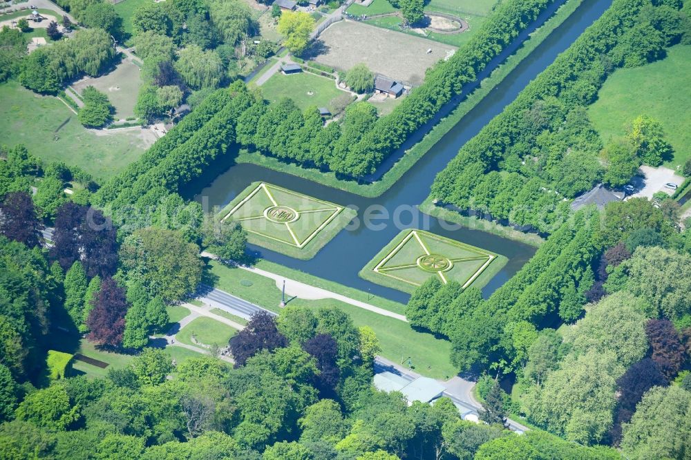 Kleve from above - Park of Forstgarten Kleve on Joseph-Beuys-Allee in Kleve in the state North Rhine-Westphalia, Germany