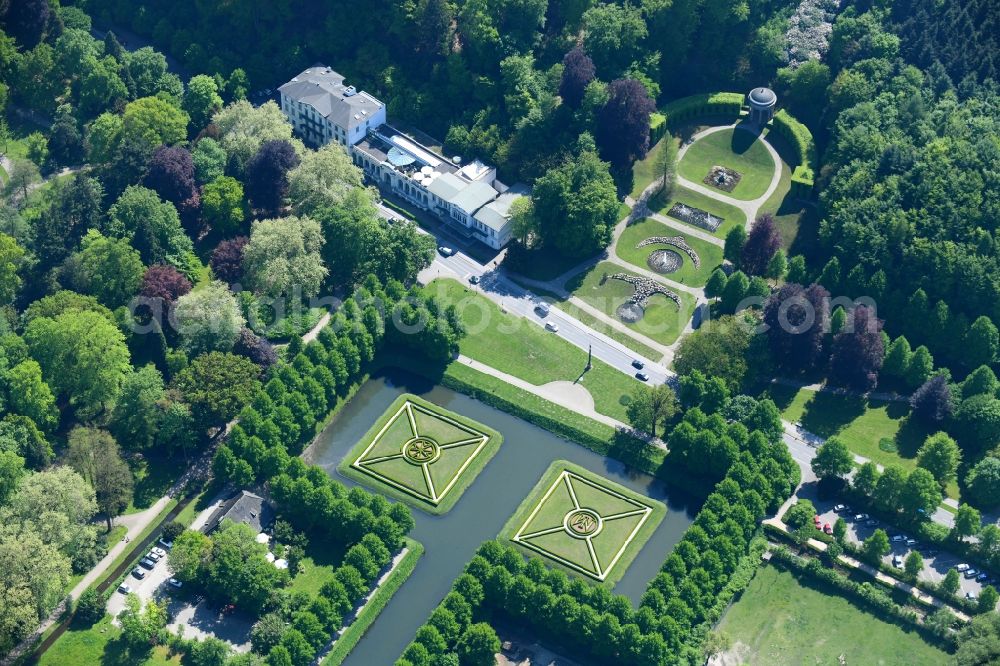 Kleve from above - Park of Forstgarten Kleve on Joseph-Beuys-Allee in Kleve in the state North Rhine-Westphalia, Germany