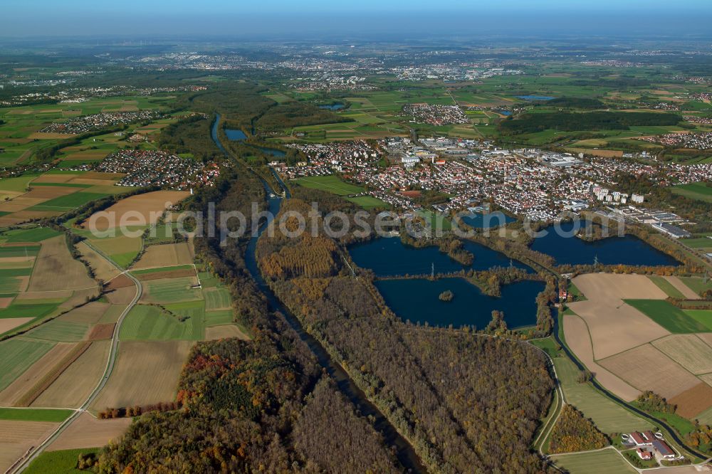 Aerial image Ay - Forest areas in in Ay in the state Bavaria, Germany