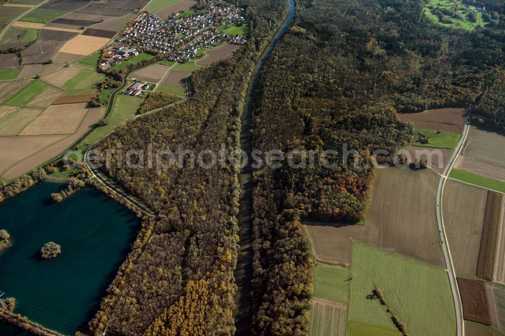 Aerial photograph Ay - Forest areas in in Ay in the state Bavaria, Germany