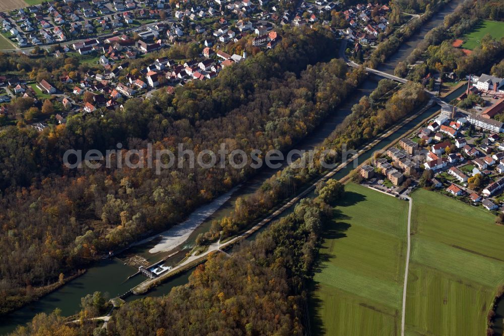 Aerial image Ay - Forest areas in in Ay in the state Bavaria, Germany