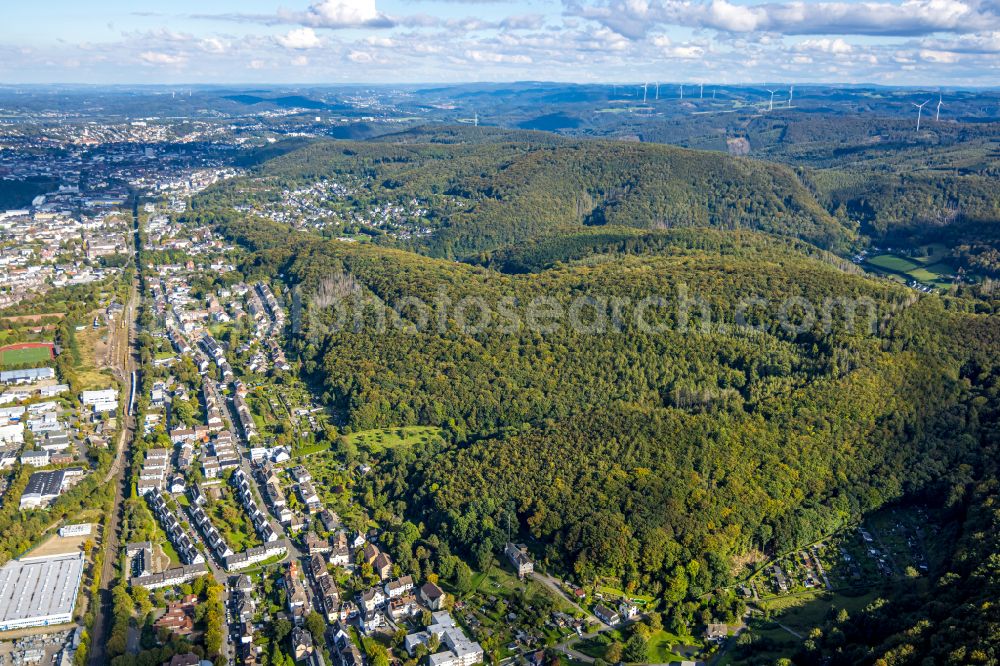 Hagen from above - Forest areas in in Hagen at Ruhrgebiet in the state North Rhine-Westphalia, Germany