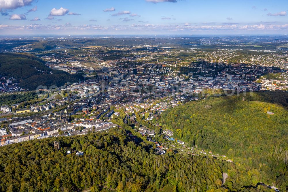 Hagen from above - Forest areas in in Hagen at Ruhrgebiet in the state North Rhine-Westphalia, Germany