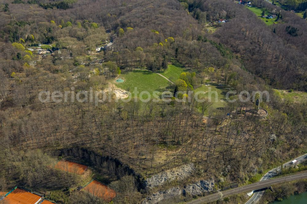 Aerial image Witten - Forest areas in Hohenstein in Witten at Ruhrgebiet in the state North Rhine-Westphalia, Germany