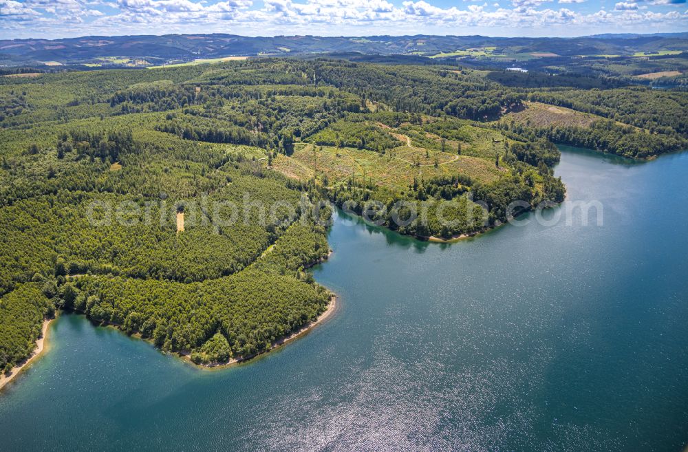 Aerial image Langscheid - Forest areas in in Langscheid at Sauerland in the state North Rhine-Westphalia, Germany