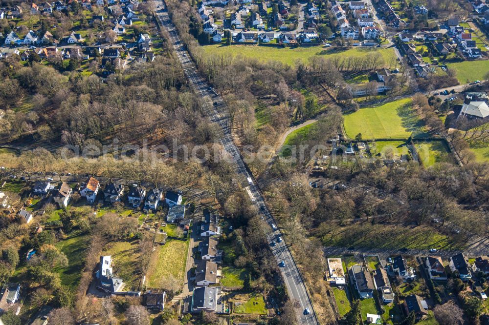 Aerial photograph Unna - Forest areas in a forest area on Bornekampstrasse in Unna in the Ruhr area in the state of North Rhine-Westphalia, Germany