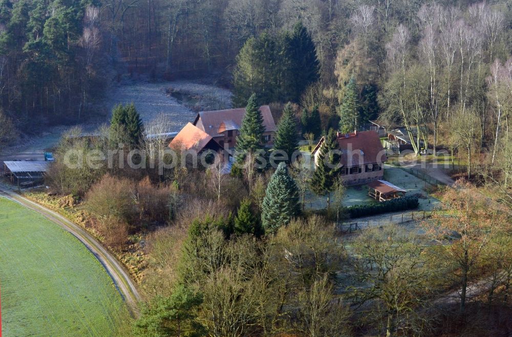 Friedrichswalde from above - Forest House Fridrichswalde in the forest area of Schorfheide on Wuckersee in Brandenburg