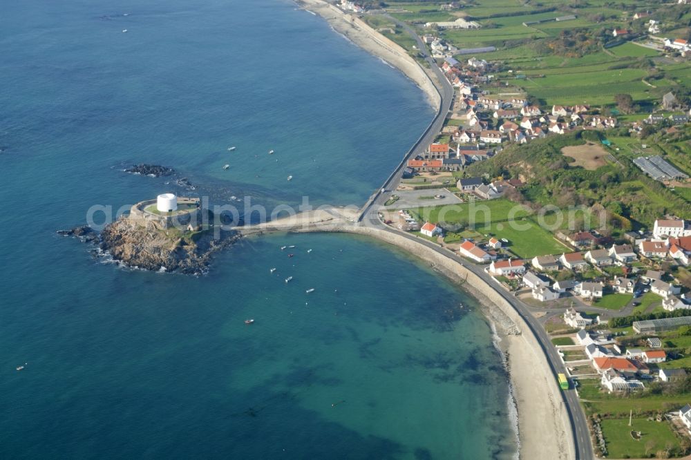 Fort Grey from the bird's eye view: Fort Grey on the island of Guernsey in the UK