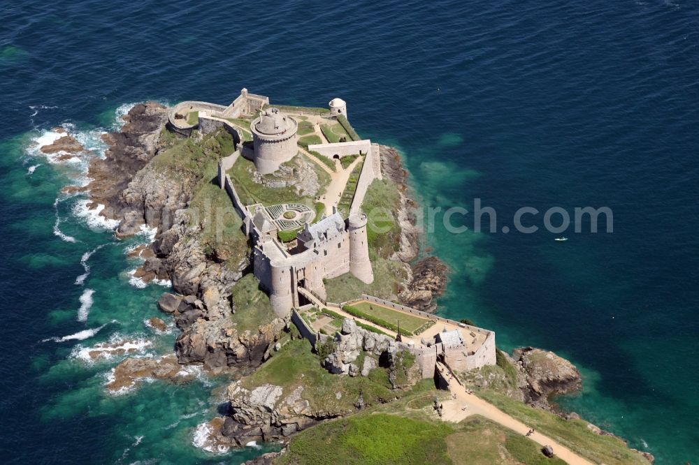 Plevenon from above - Fragments of the fortress Fort la Latte in Plevenon in Bretagne, France