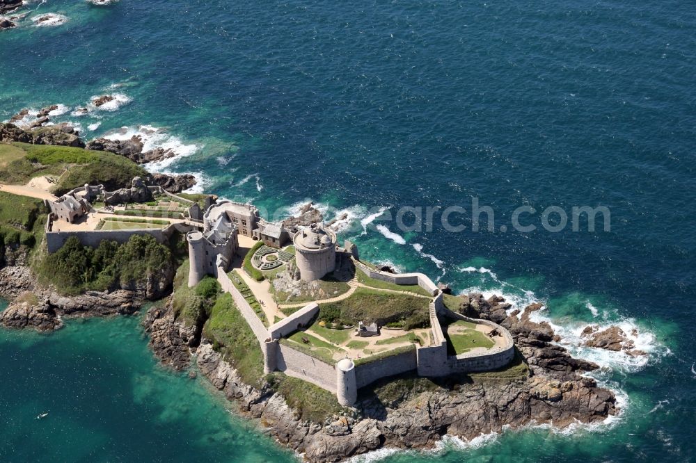 Aerial image Plevenon - Fragments of the fortress Fort la Latte in Plevenon in Bretagne, France