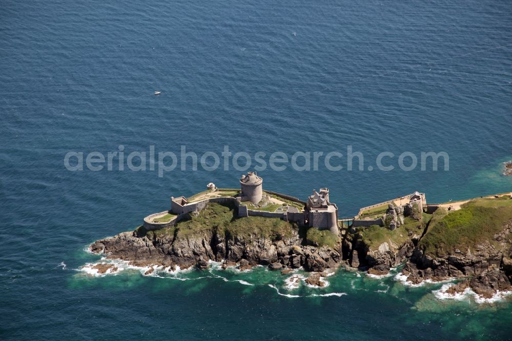 Plevenon from the bird's eye view: Fragments of the fortress Fort la Latte in Plevenon in Bretagne, France