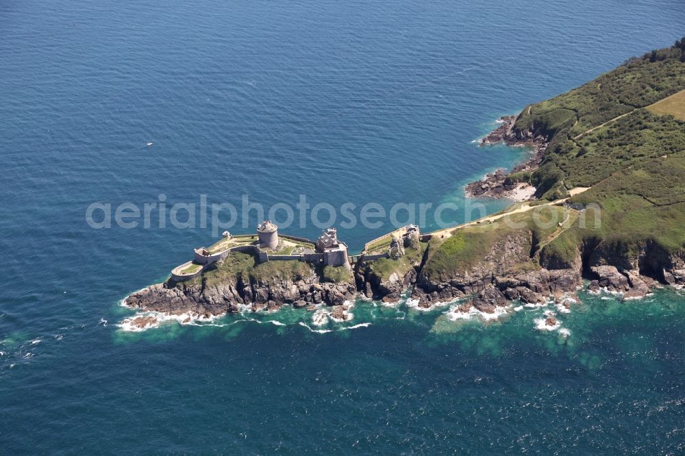 Plevenon from the bird's eye view: Fragments of the fortress Fort la Latte in Plevenon in Bretagne, France