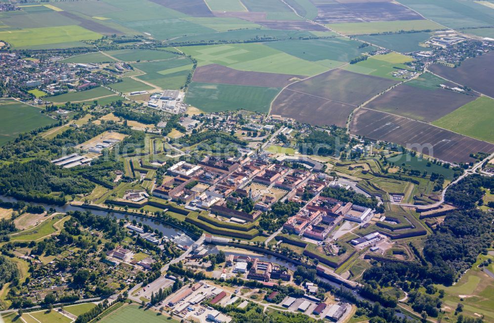 Aerial image Terezin - Theresienstadt - Fragments of the fortress and memorial in Terezin - Theresienstadt in Ustecky kraj - Aussiger Region, Czech Republic