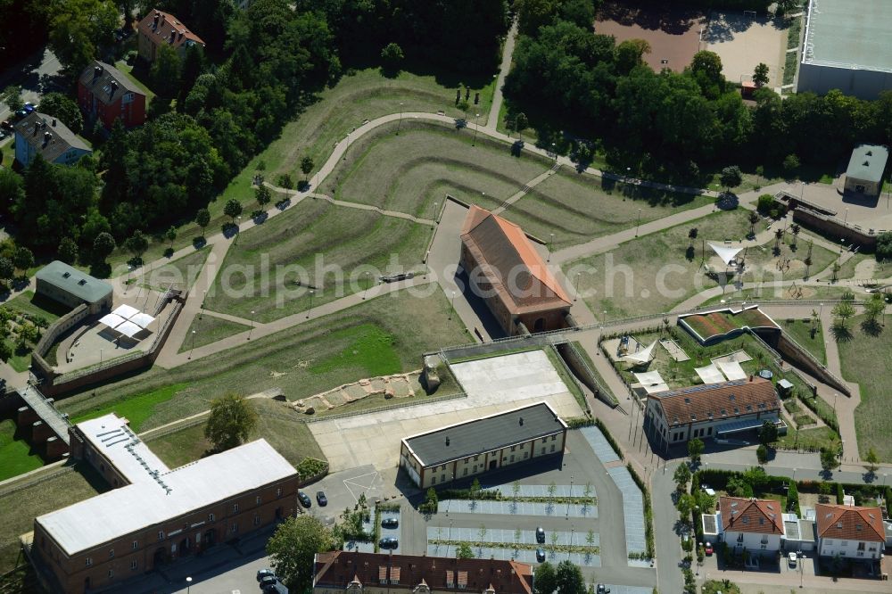 Germersheim from above - Fragments of the fortress in Germersheim in the state Rhineland-Palatinate