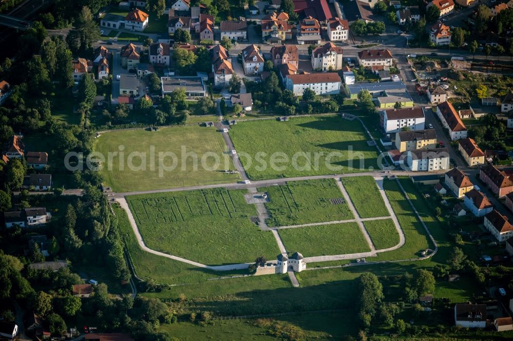 Weißenburg in Bayern from the bird's eye view: Fragments of the fortress Kastell Weissenburg in Weissenburg in Bayern in the state Bavaria, Germany