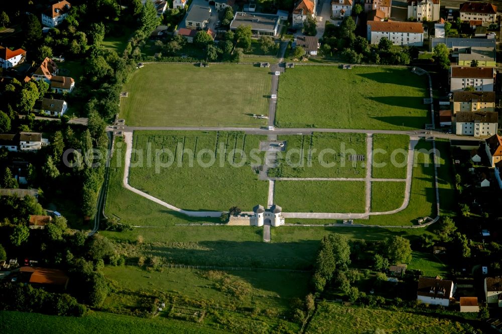 Aerial image Weißenburg in Bayern - Fragments of the fortress Kastell Weissenburg in Weissenburg in Bayern in the state Bavaria, Germany