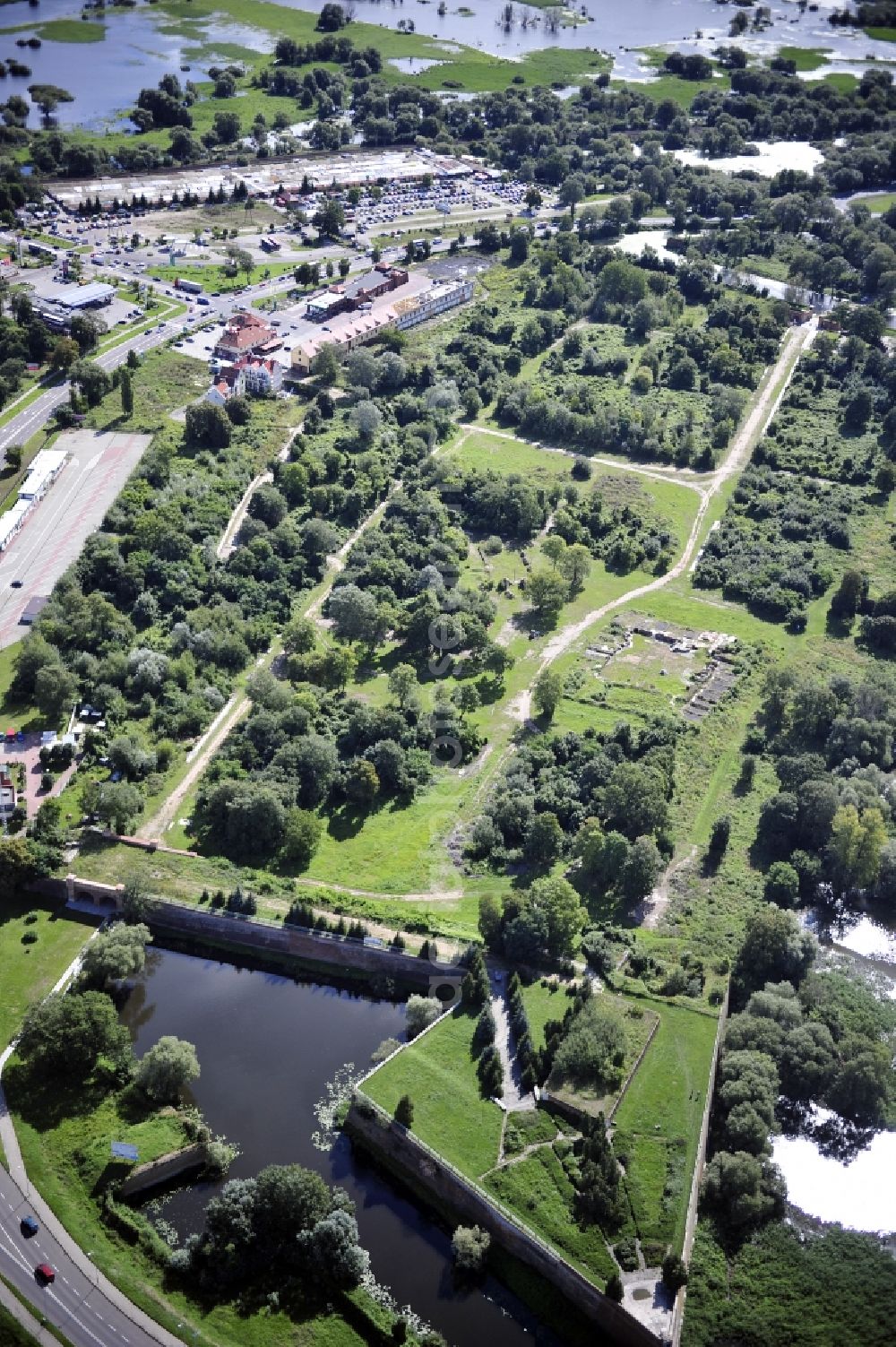 Aerial image Küstrin Kostrzyn nad Odra - Fragments of the fortress in Kuestrin Kostrzyn on Oder river in Lubuskie Lebus, Poland