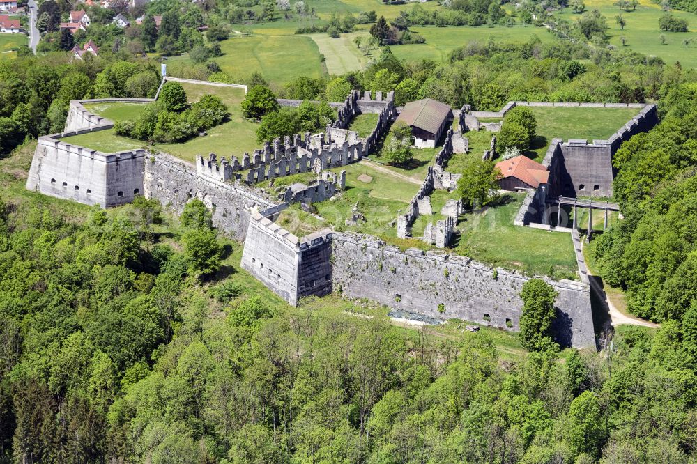 Aerial photograph Schnaittach - Fragments of the fortress Rothenberg in Schnaittach in the state Bavaria, Germany