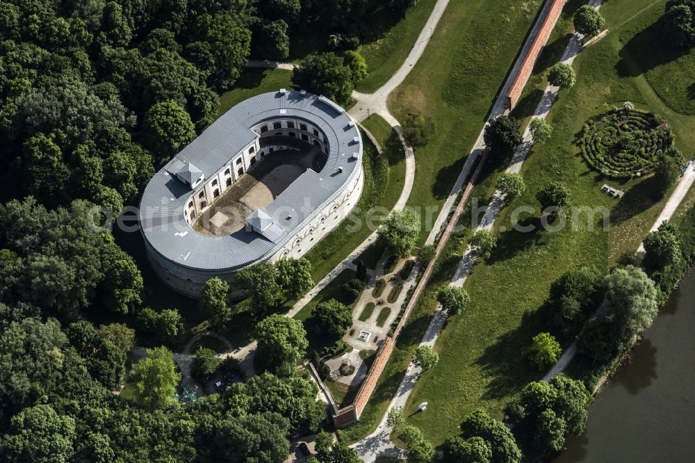 Aerial photograph Ingolstadt - Fragments of the fortress Turm Triva in Ingolstadt in the state Bavaria, Germany