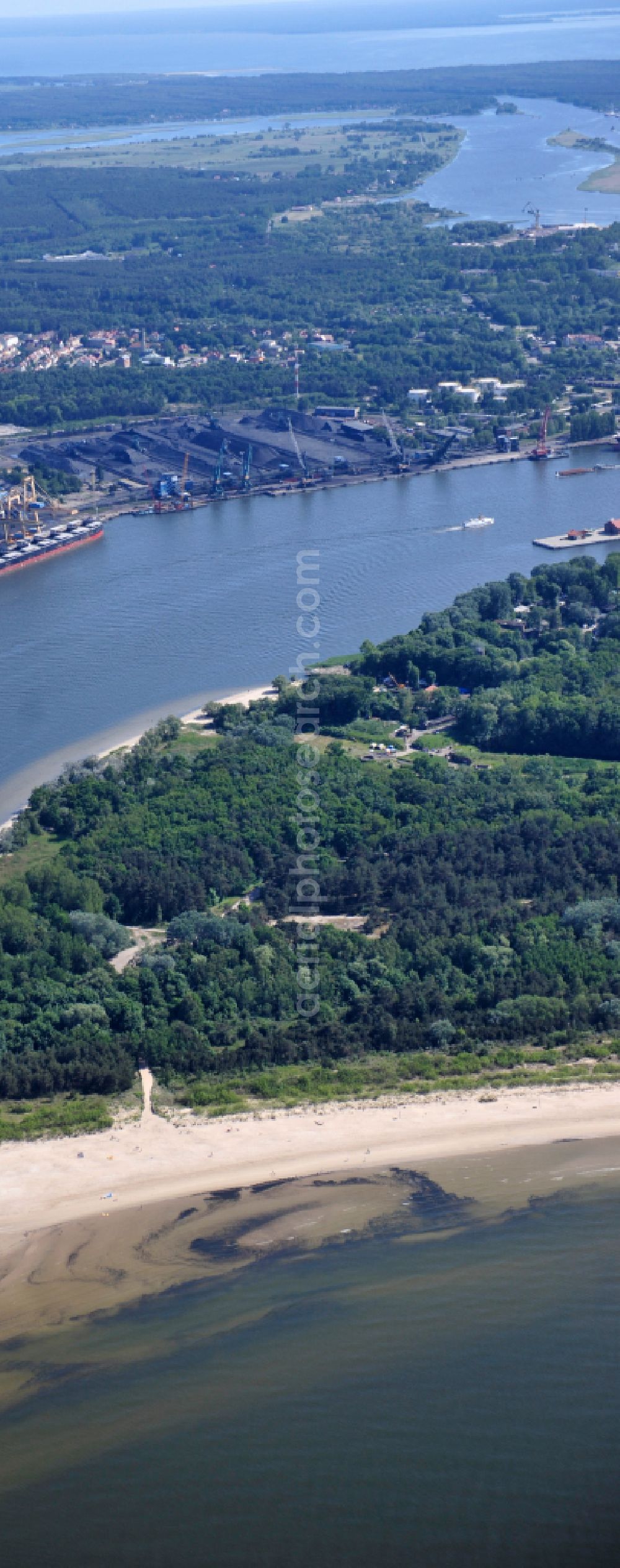 Swinemünde from the bird's eye view: Fragments of the fortress Westbatterie in Swinemuende in West Pomeranian, Poland