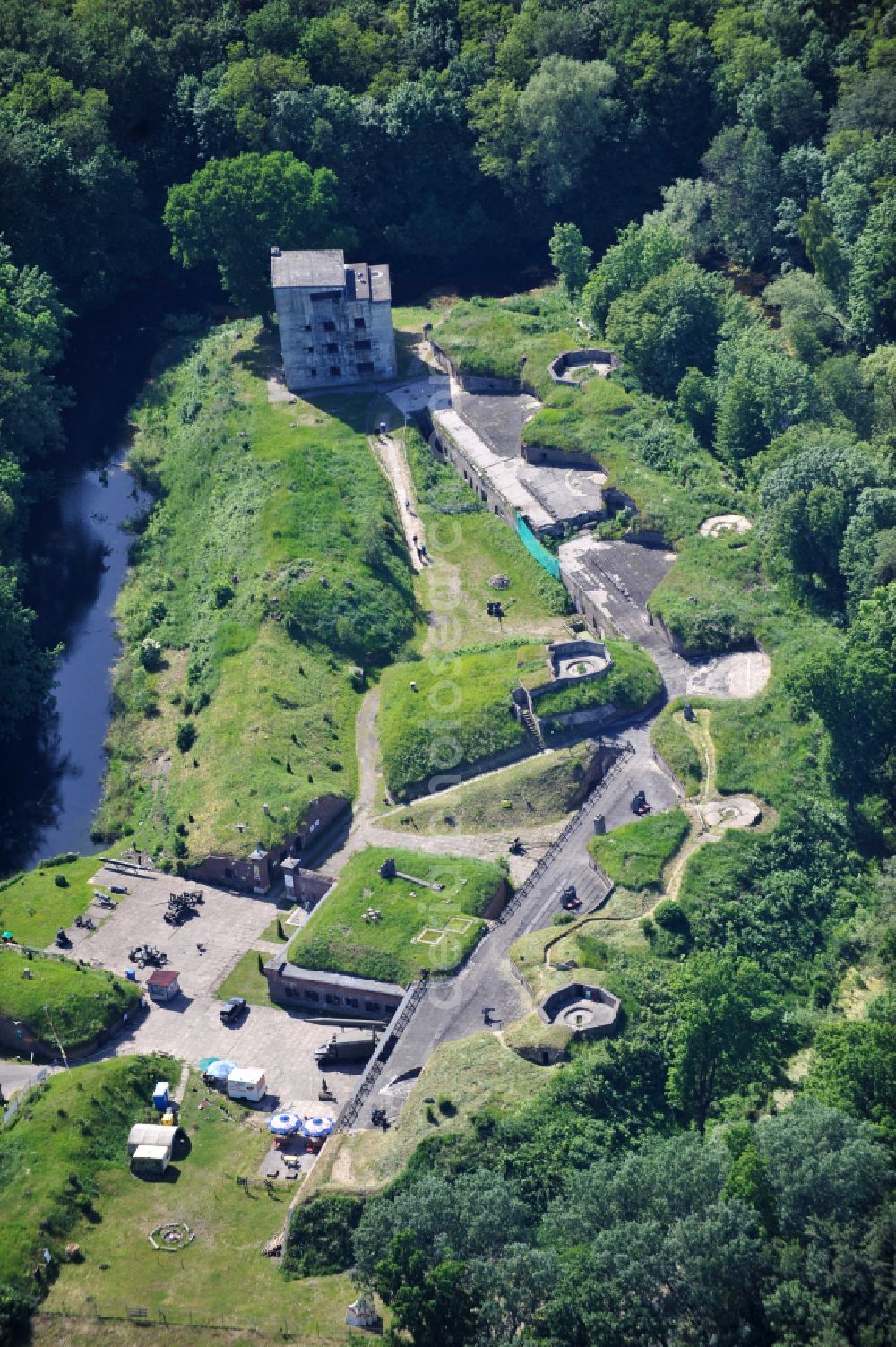 Swinemünde from the bird's eye view: Fragments of the fortress Westbatterie in Swinemuende in West Pomeranian, Poland