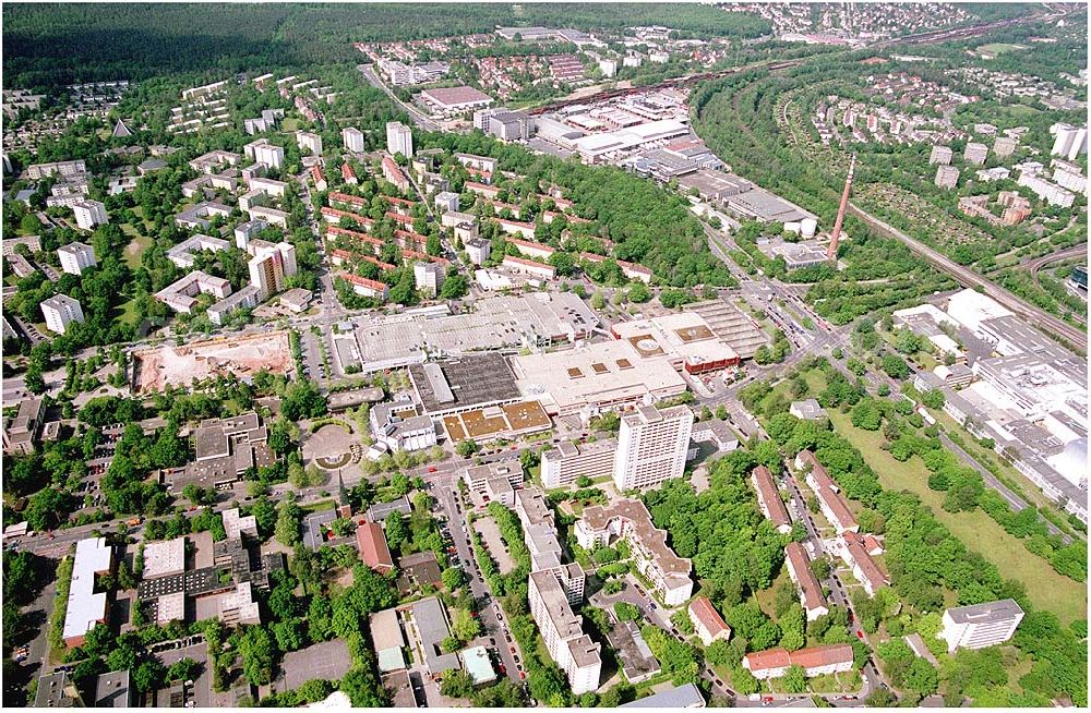 Nürnberg from the bird's eye view: 27.05.04 Blick auf das Franken-Center in Nürnberg. Die Verkaufsfläche beträgt ca. 40.000 qm auf 3 Ebenen. Franken-Center Nürnberg Glogauer Straße 30-38, 90473 Nürnberg-Langwasser Tel.: 0911 / 800 12 35 Fax: 0911 / 805 084 Centermanagement: ECE Projektmanagement G.m.b.H. & Co. KG Vermietung Heegbarg 30, 22391 Hamburg Telefon (040) 60 60 6-701 Telefax (040) 60 60 6-777 E-Mail: shop@ece.de