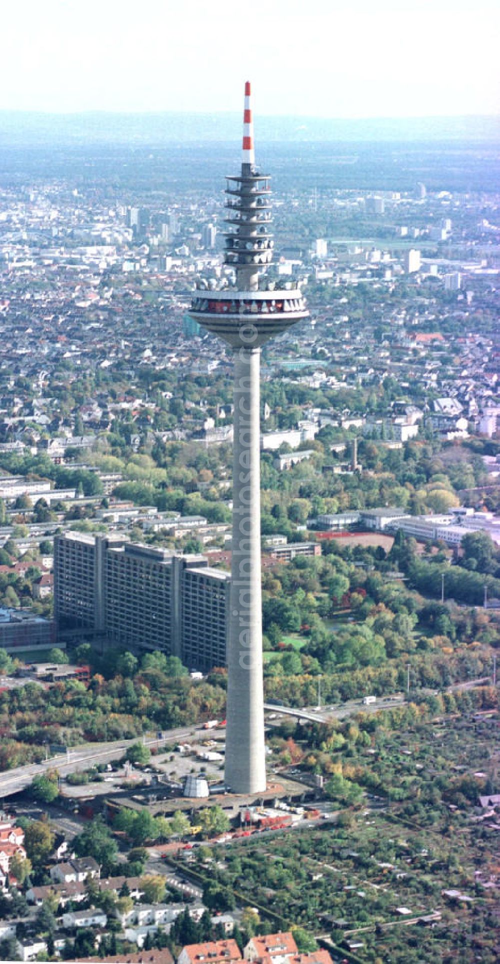 Aerial image Frankfurt am Main - Frankfurter Fernsehturm