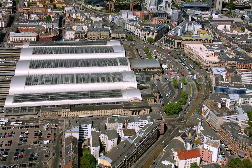 Frankfurt am Main from above - Frankfurt Central Station in Frankfurt am Main in the state Hesse