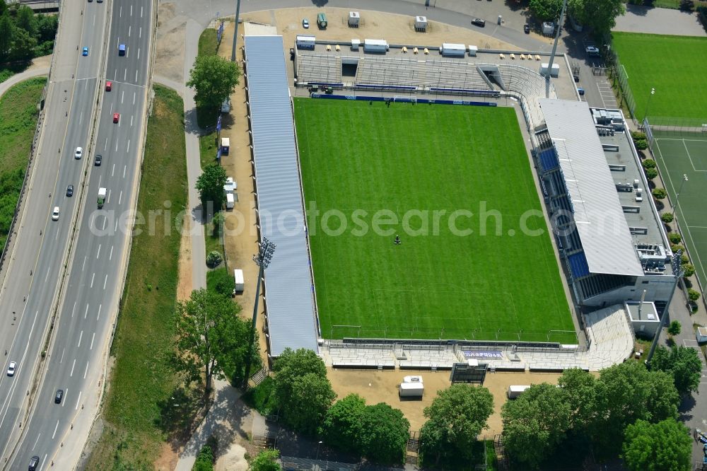 Frankfurt am Main from the bird's eye view: View of the Frankfurter Volksbank Stadium (formerly Stadium on Bornheimer Hang)